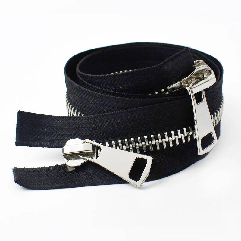 Металлическая молния Meetee №8 70/80/100/120 см с двумя бегунками, разъемная молния для шитья сумки, куртки, пальто, набор для ремонта молний, аксессуары DIY