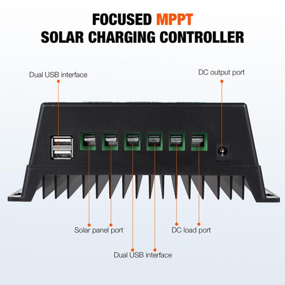 100A MPPT Solar Charge Controller 12V 24V 36V 48V Battery Charger Regulator 2 USB LCD Display Solar Battery Charger Controller