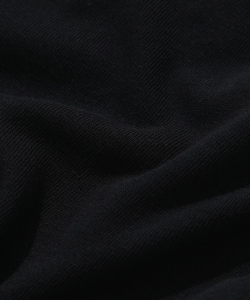 KIIMUIR [Crop] Heavy Cotton Roll-Up Henley Neck Short Sleeve T-Shirt_Black