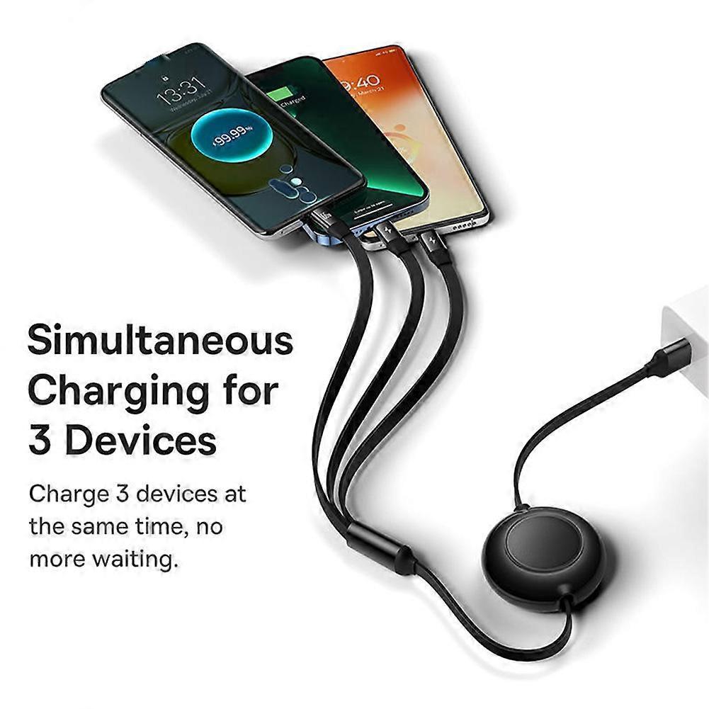 100W Retractable USB Charging Cable for , , , - USB-C Fast Charge