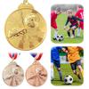 10 шт. Футбольные медали Школьные мероприятия Соревнования Сплав цинка Золотая Серебряная Медная медаль для футбольных игр 57x50x3мм