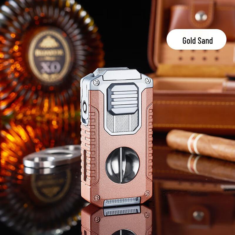 ZISIZ 5-in-1 Triple Jet Flame Cigar Lighter with V-Cutter