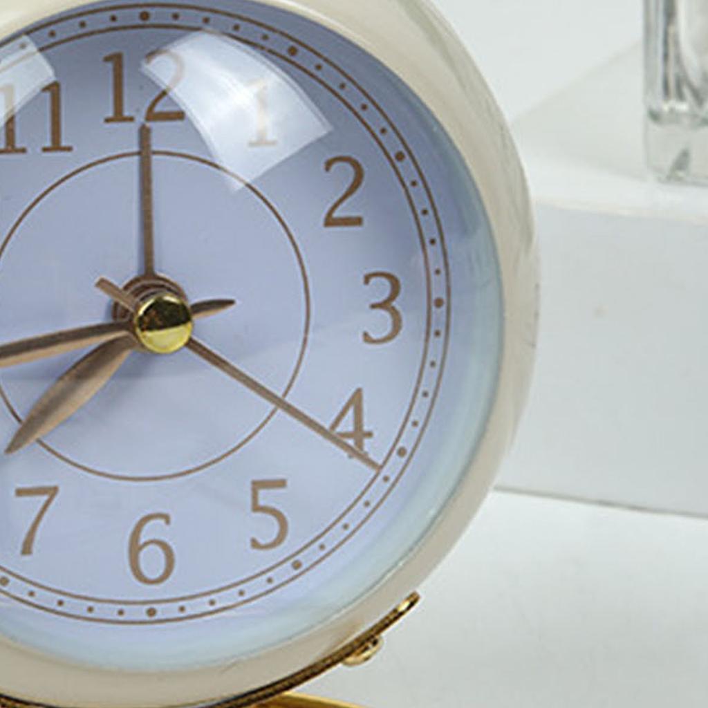 Простой металлический будильник на батарейках, бесшумный будильник, настольные маленькие часы для студенческого общежития