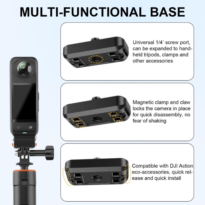 Versatile Quick Connect Camera Mount Quick Release Mount for X4 Camera With NonSlip Rubber Gasket for Secure Attachment