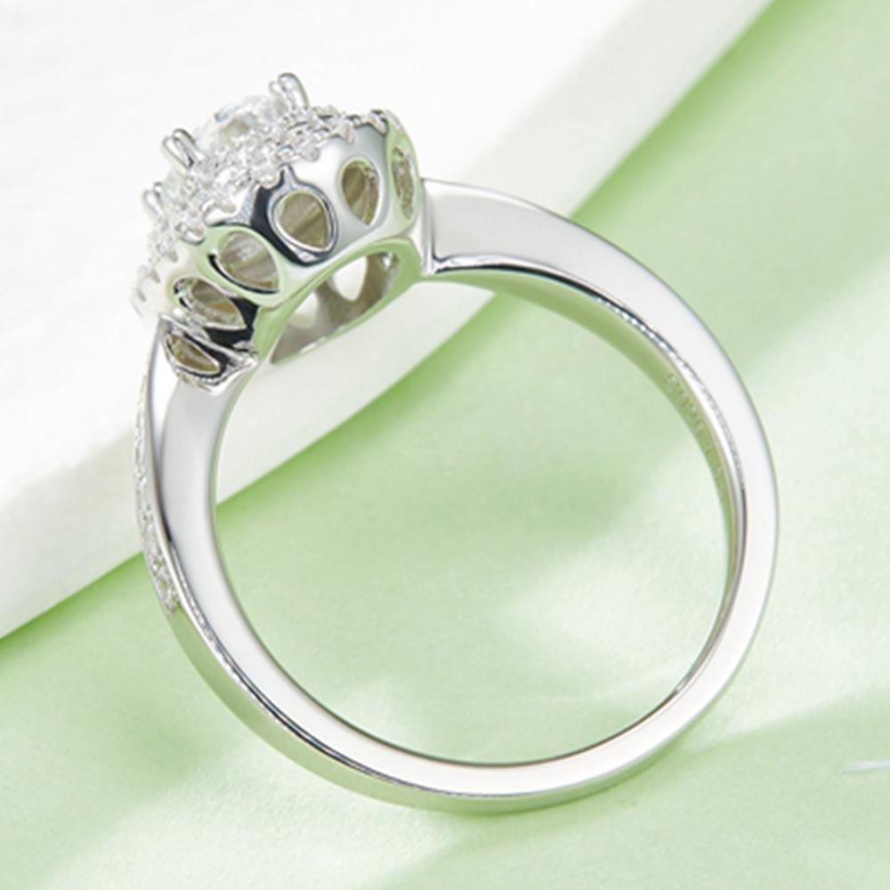 Модное кольцо с овальной огранкой 5 * 8 мм Vvs1 D-цвета, настоящий муассанит с бриллиантом из стерлингового серебра 925 пробы и белого золота 18 карат, подарок на годовщину