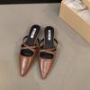 Летние женские мюли-тапочки с острым носком, модные неглубокие шлепанцы, элегантные туфли для платья в уличном стиле