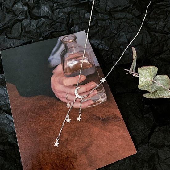 Женское ожерелье с подвеской в виде луны и звезды, стразы, регулируемая цепочка из сплава для ключицы, подарок для жены, девушки, украшения на шею для повседневной носки, свадеб, вечеринок