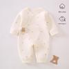 Cozy Air Cotton Baby Romper - Long Sleeve, Side Snap, Boneless Crawling Suit for Newborns - Perfect for Autumn & Winter Outings