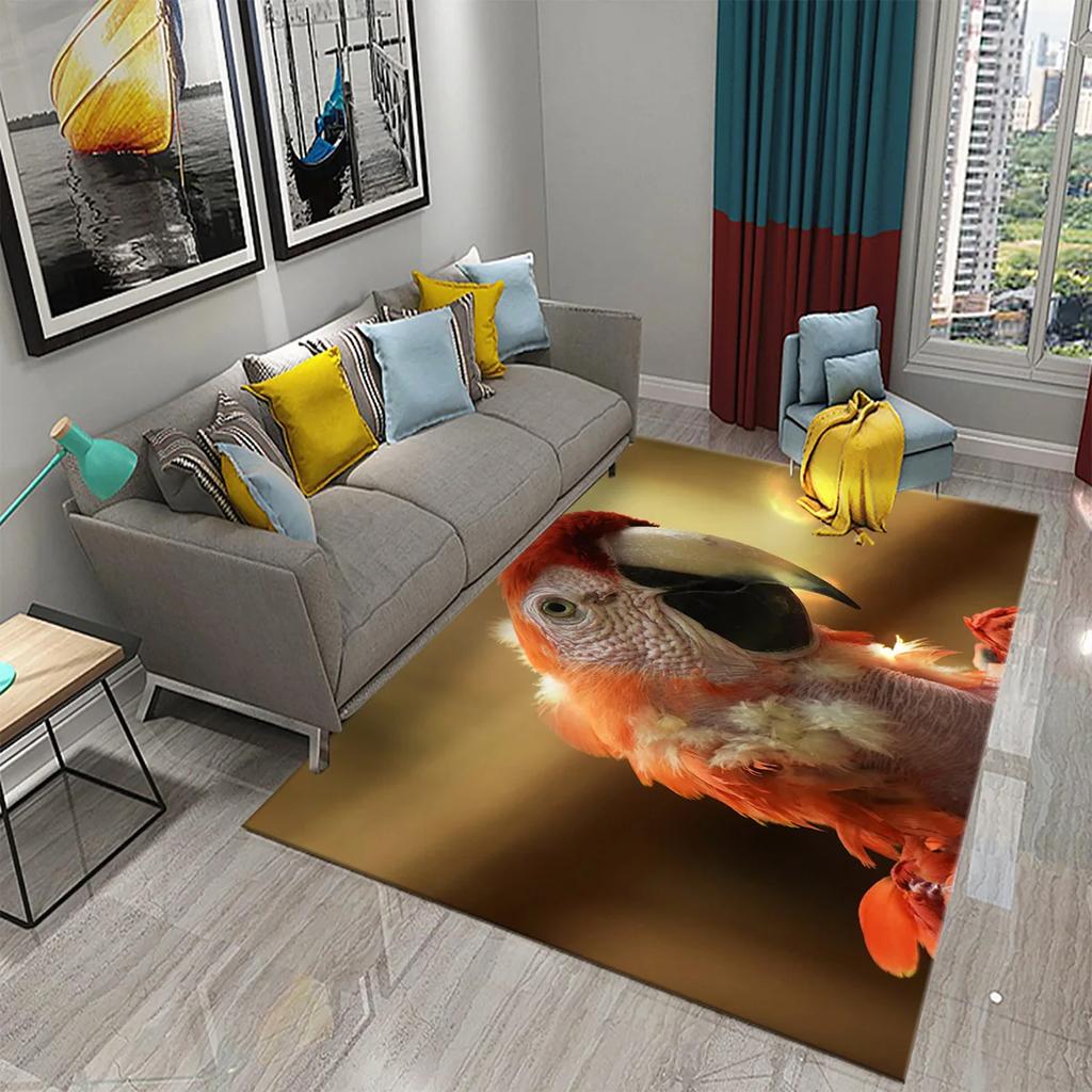 Красочный ковер с попугаем, коврики с животными и цветами, кухонный, для ванной, прихожей, нескользящий ковер, для спальни, гостиной, декор для дивана и кресла
