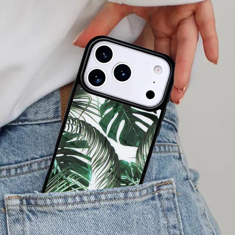 Чехол для телефона с тропическими листьями Монстеры для iPhone 17ProMax 12 13 14 15 16e 17 Pro Max Plus Air Cover