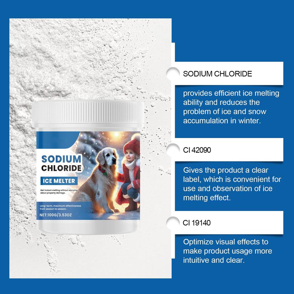 Безопасный для животных лед для таяния льда, подходит для бетона, подходит для животных для удаления снега и обледенения, 100 г