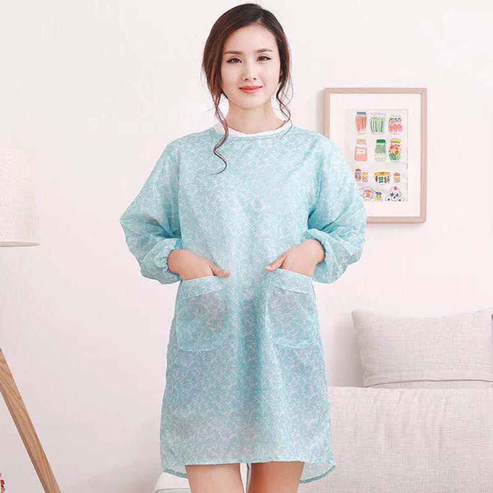 Цветочный кухонный водонепроницаемый фартук для приготовления пищи с рукавами для работы