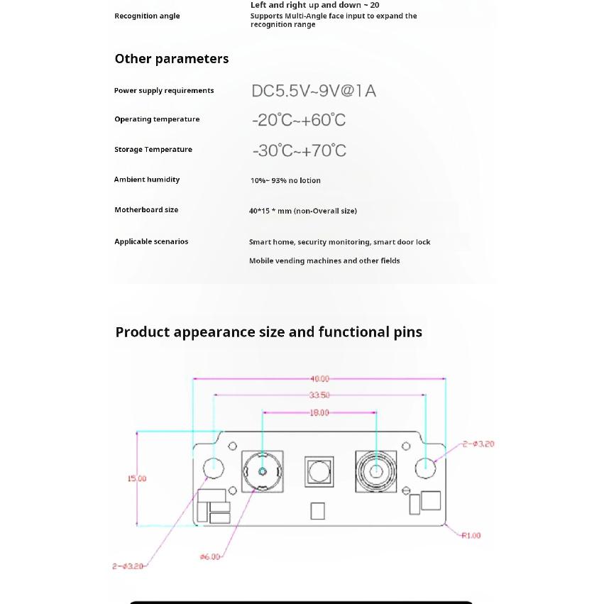 Hi-Link Face Recognition Module FM225 3D Face Recognition Camera Live Detection AI Smart Offline Serial Communicate & USB Video