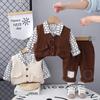 Children's Long Sleeved Three Piece Set Boys' Vest Jacket Simple Shirt Clothing Casual Denim Pants 0-5-Year-old Baby Set