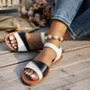 Fashion Large Size Women Shoes 2025 Summer New Peep Toe Comfortable Non Slip Casual Sandals Women's Vintage Roman Style Sewing Sandals