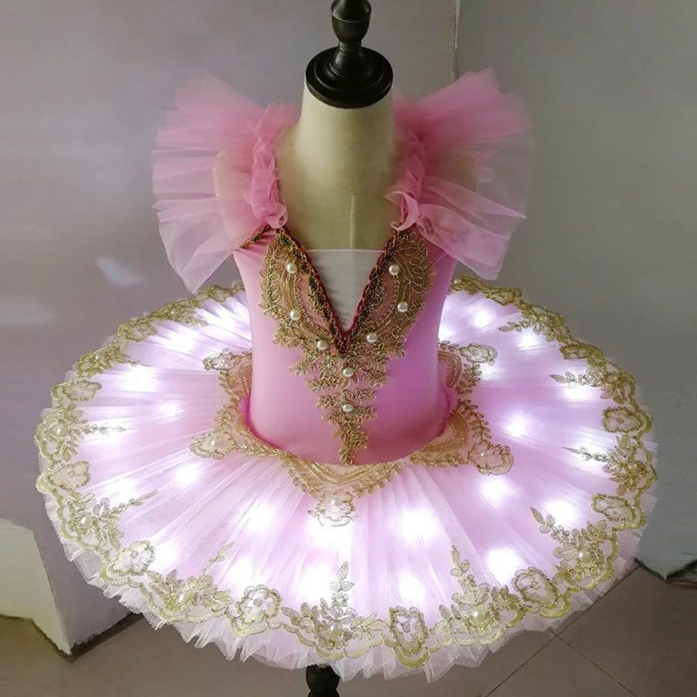 Led Light Ballet Tutu Sequin Performance Clothes Fashion Kids Ballet Dress Dance