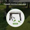 Складной стул из нержавеющей стали - Водонепроницаемый, Нескользящий, Толстый и Прочный Квадратный Стул для Использования в Помещении, на Открытом Воздухе, для Кемпинга и Пеших Походов