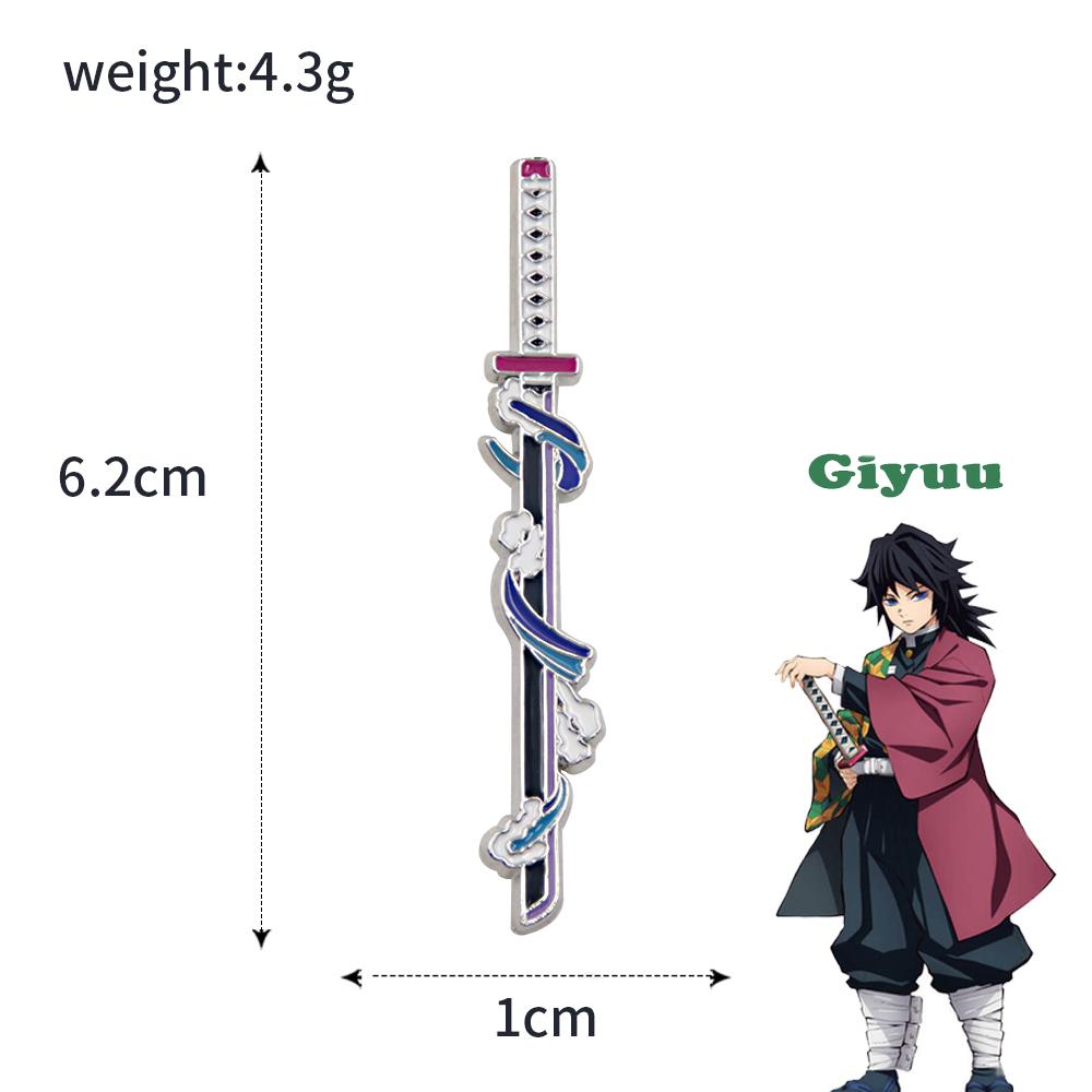 Anime Demon Slayer Pin Brooch Metal Enamel Fire Flame Butterfly Icon Blade Sword Badge Backpack Shirt Hard Lapel Pin Accessories