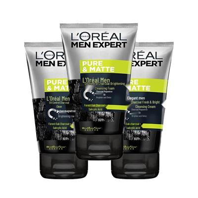 L'Oréal Men Expert Oil Control Очищающее средство с углем 3x100 мл