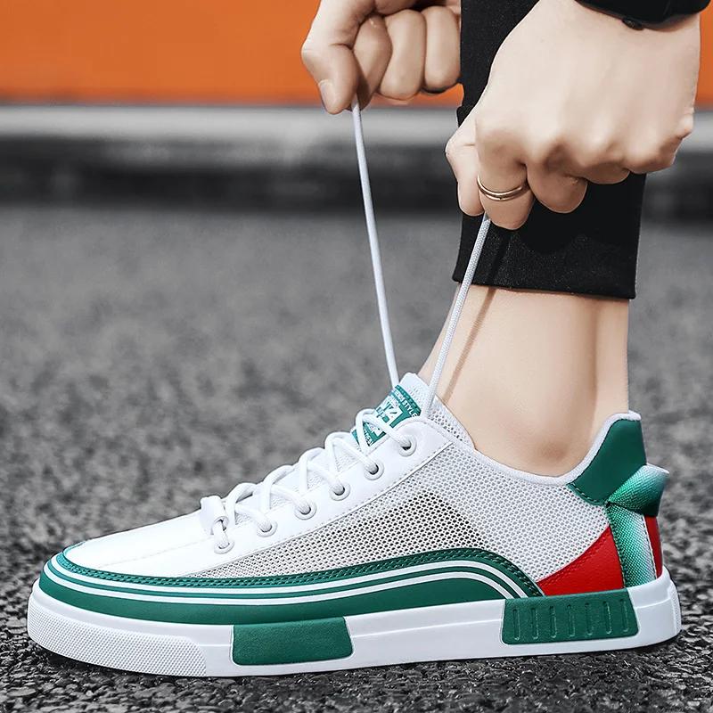 Fashion Casual Shoe For Male Plus Size 38-47 Men Vulcanized Sneakers Shoes Tennis Sports Skateboarding Walking Shoes Hollow Out