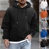 Men's  Fashion  Solid Color  Knitted Hooded Tie Up Long Sleeved Hooded Sweater