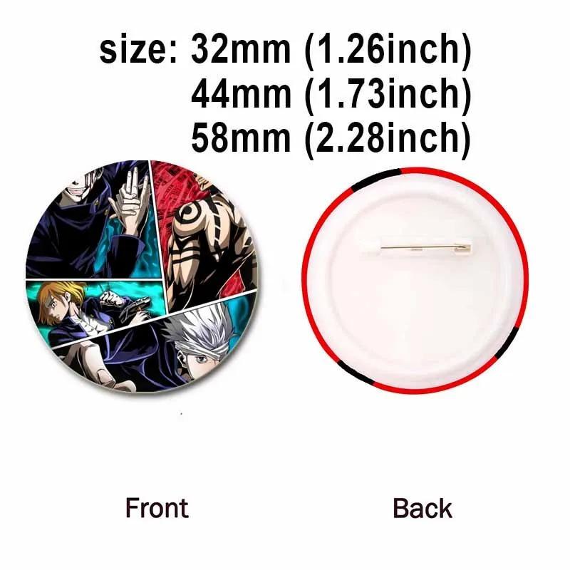 Значок аниме дзюдзюцу кайсен 32/44/58 мм, милый круглый значок Годзё Сатору Юдзи Итадори, брошь на воротник рюкзака своими руками, модные ювелирные изделия, аксессуары