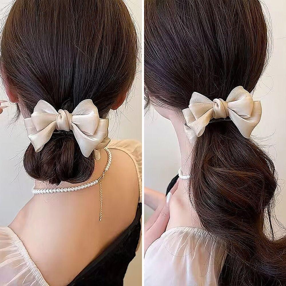 Back Head Hair Clamp Bow Hairpin New Hair Clip  Women Girls