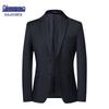 Men's Solid Color Slim Fit Blazer - Korean Style Casual Suit for Autumn & Spring