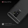 Coque en TPU fibre de carbone noir brossé pour Samsung Galaxy S9+