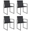 VidaXL Chaises de jardin 4 pcs noir acier et textilène, siège de jardin, siège d'extérieure, chaise d'extérieur, assise de 4008593