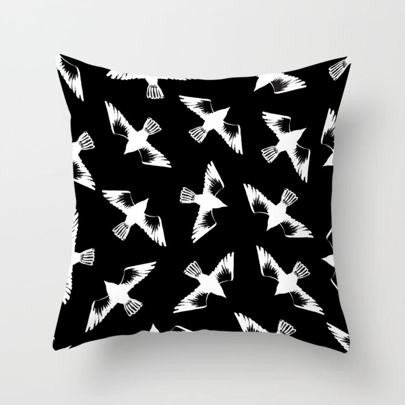 Black Geometric Square Pillowcase Printing Car Sofa Office Chair Pillowcase Simple Home Decoration