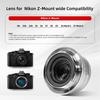 Pergear 25mm Interchangeable Large Manual Compact and Lightweight Camera Ideal for Everyday Street and Landscape Photography Nikon Z F1.7 Lens,