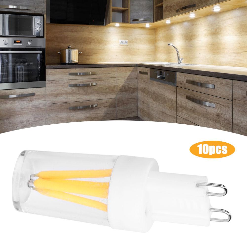 10 шт. светодиодных ламп G9 2 Вт переменного тока 230 В, сменная лампочка с двухштырьковым цоколем для домашнего освещения