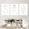 Abstract Women Line Drawing Nude Figure Posters Nordic Body Minimalist Print Wall Art Canvas Painting for Living Room Decor