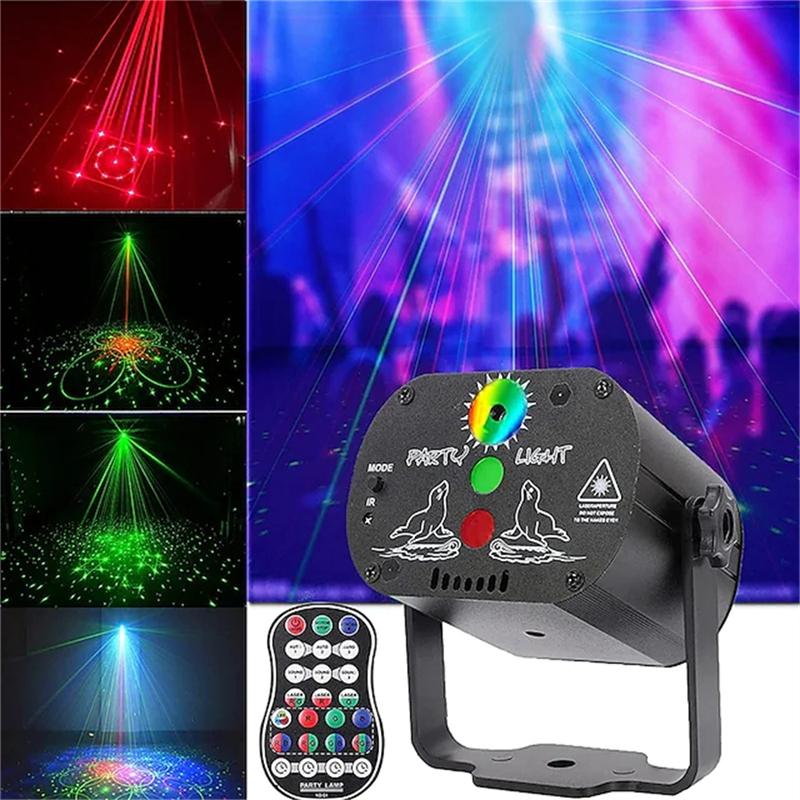 LED Party Light Stage Strobe Light/RGB DJ Laser Light Portable Voice Control Disco Light With Remote Control For Halloween Chris