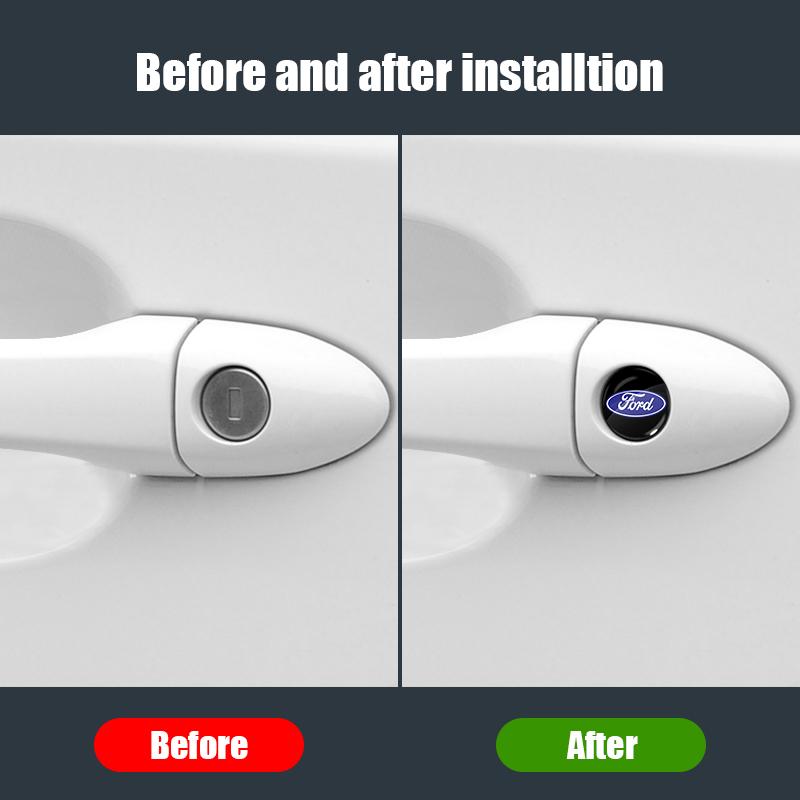 AKM1 Car Lock Sticker Keyhole Anti-blocking Protection Styling for Ford Mustang Ranger Fusion Mondeo Focus Fiesta EcoSport ESCORT