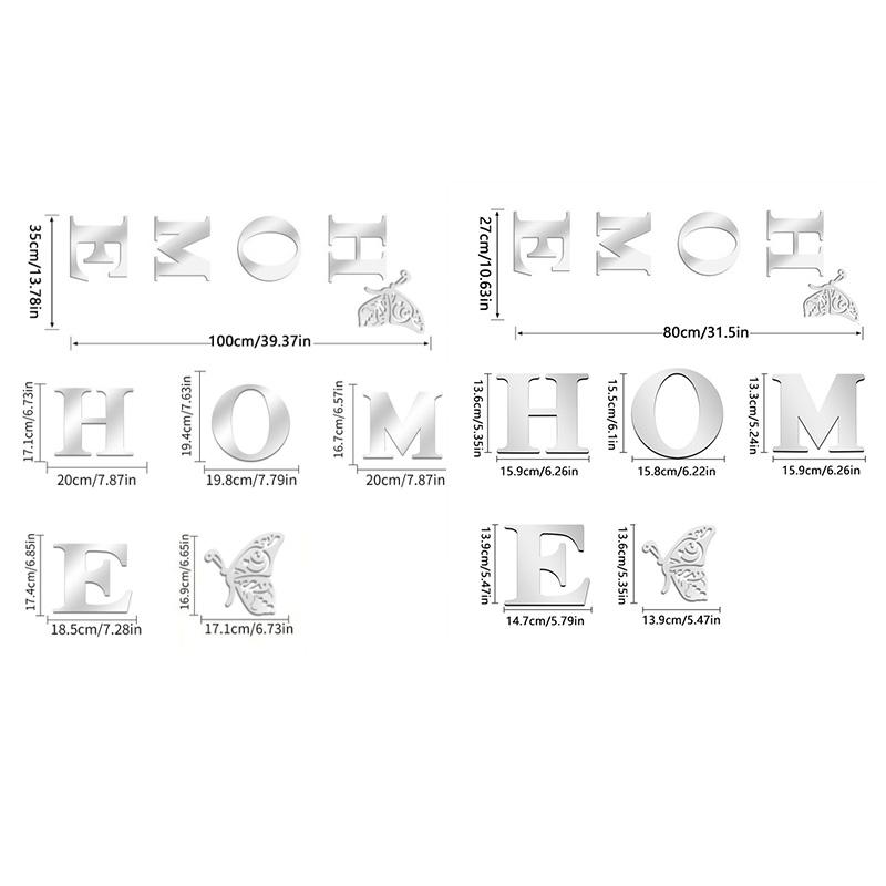 1 комплект акриловая 3D самоклеящаяся наклейка на стену с семейным слоганом, сделай сам, зеркальный домашний декор HOME, съемный английский алфавит