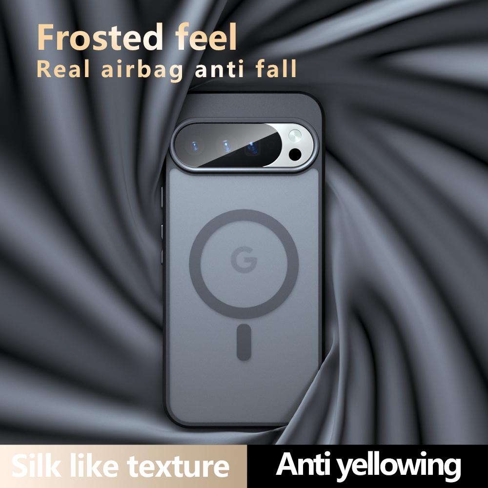 Матовый текстурированный магнитный чехол для телефона для Google Pixel 10 Pro XL 8 9 Pro 9A 8A Противоударный защитный прозрачный чехол-накладка с подушками безопасности CL001