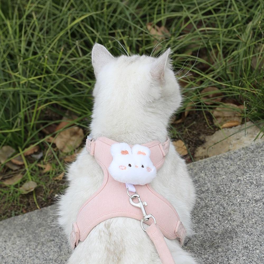 with Leash Set Cat Traction Vest Rope Adjustable Pet Walking Leash Dog Harness  for Cat Kitten