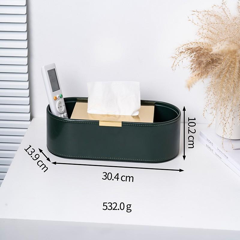 Modern Minimalist PU Leather Tissue Box Home Office Dining Multi-Functional Remote Control Organizer