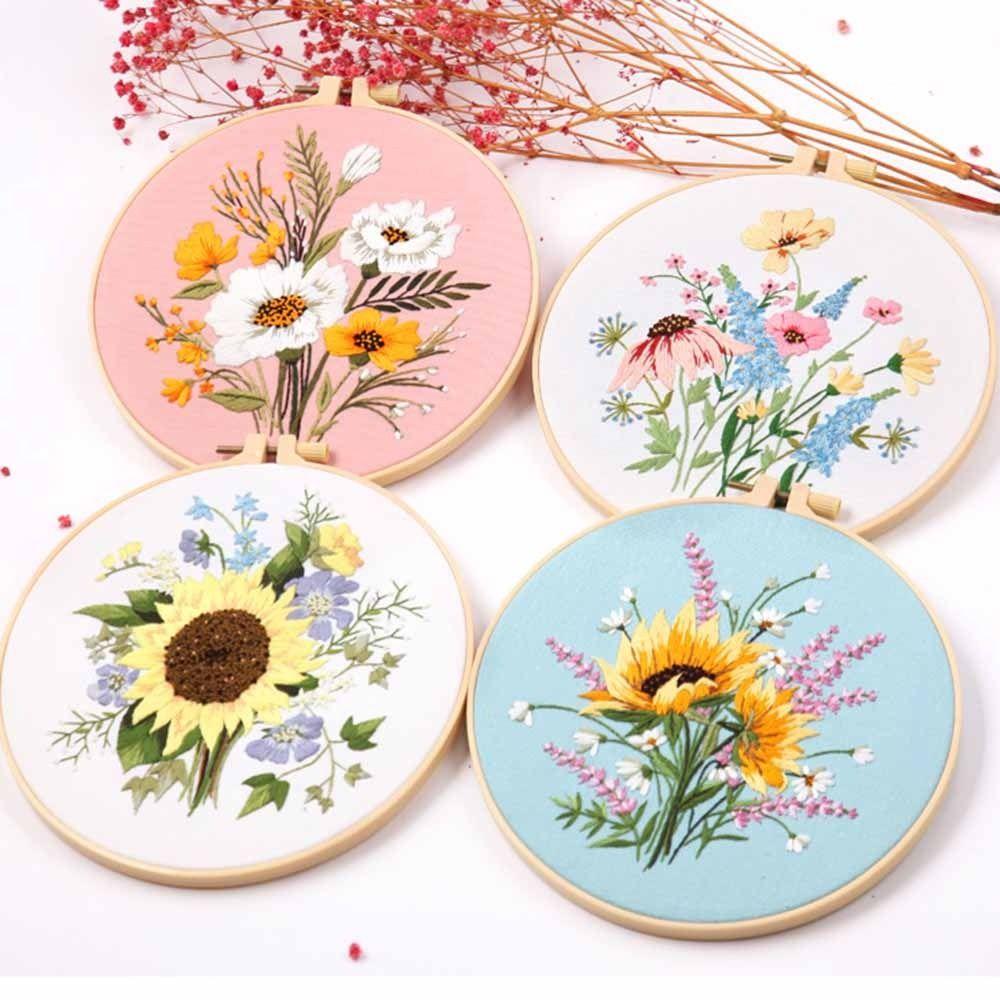Sewing Accessories Needle Thread Flower Embroidery Cross Stitch Kit Embroidery Hoop Needle Punch