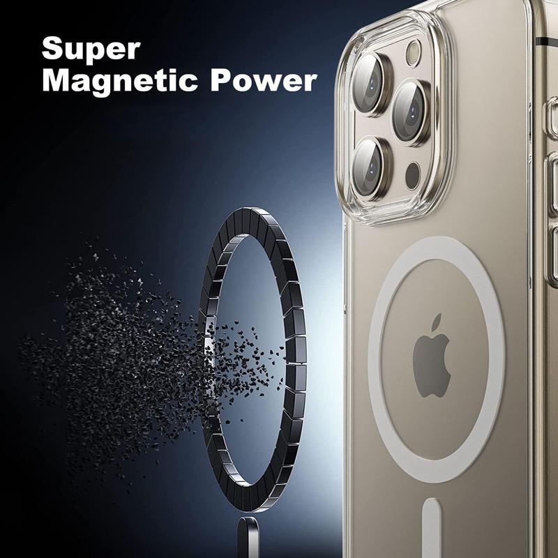 Магнитный прозрачный чехол для iPhone 17 16 15 14 13 11 12 Pro Max Plus Прозрачный чехол Крышка для беспроводной зарядки Совместимый с Magsafe