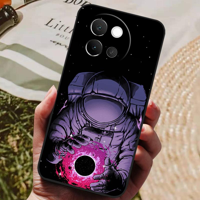 Чехол для VIVO V40 Lite 5G Мягкая силиконовая накладка Черный бампер ТПУ Для чехлов на телефон Vivo V40 Lite 5G V40Lite Ударопрочные задние крышки