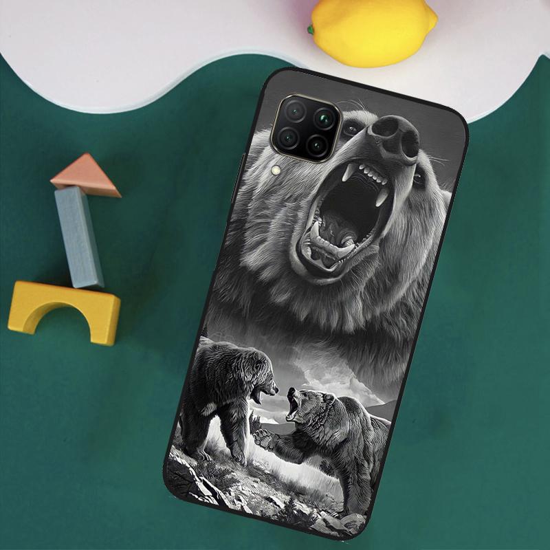 Cute Grizzly Bear For Huawei Nova Y61 Y91 Y73 Y72 Y70 Y60 Y90 12s 12i 11i 8i 9 10 SE P30 P40 Lite P60 Pro Case