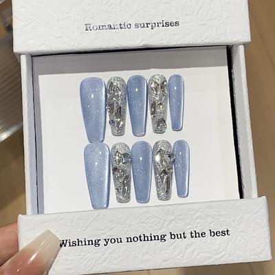 Чисто ручной работы магнитный боковой свет кошачий глаз сверлящий дробленый алмаз специальная форма сверло мелководный морской ледник ноготь пластырь