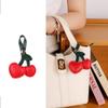 Bag Ornament Cute Peach Heart Cherry Fruit Cherry Car Pu Leather Red Pink Love Versatile Bag Pendant Key Chains For Women