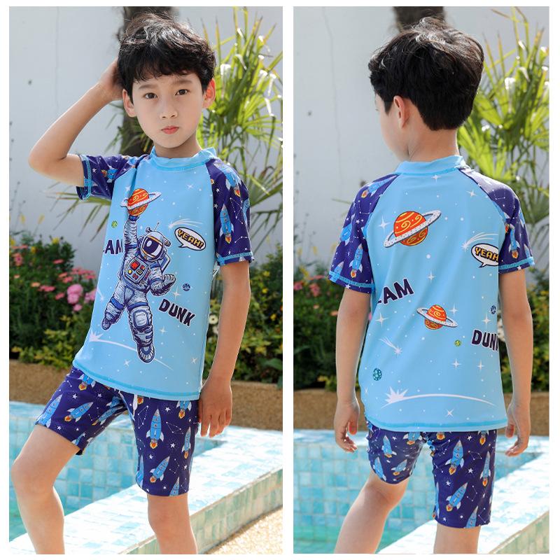 2023 Boys' Quick-Dry Swimwear Set: Split Style Swimsuit with Trunks for Children, Available In Small, Medium, Large