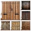 Rustic Wooden Blackout Curtains Vintage Barn Door Farmhouse Countryside Room Window Drapes For Bedroom Living Room High Shading