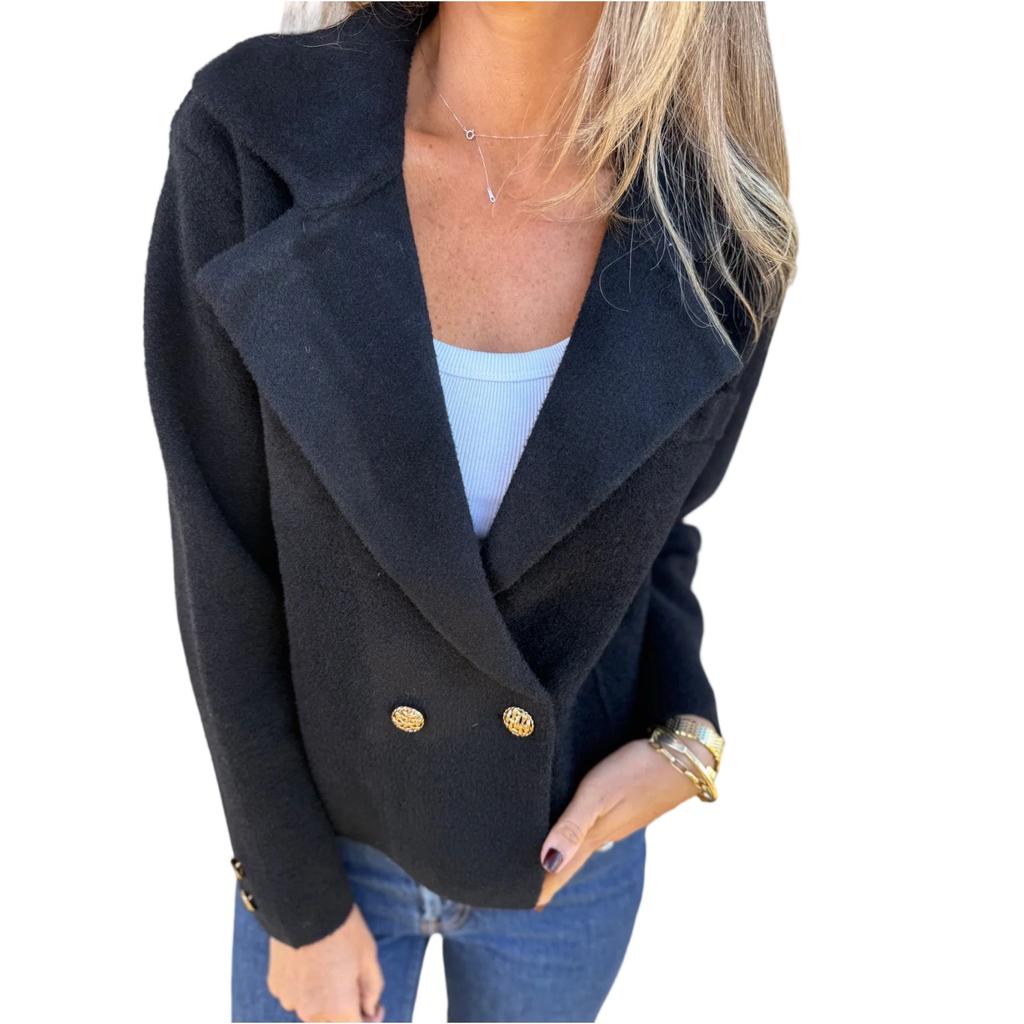 Модный женский весенний повседневный кардиган, однотонный жакет с лацканами