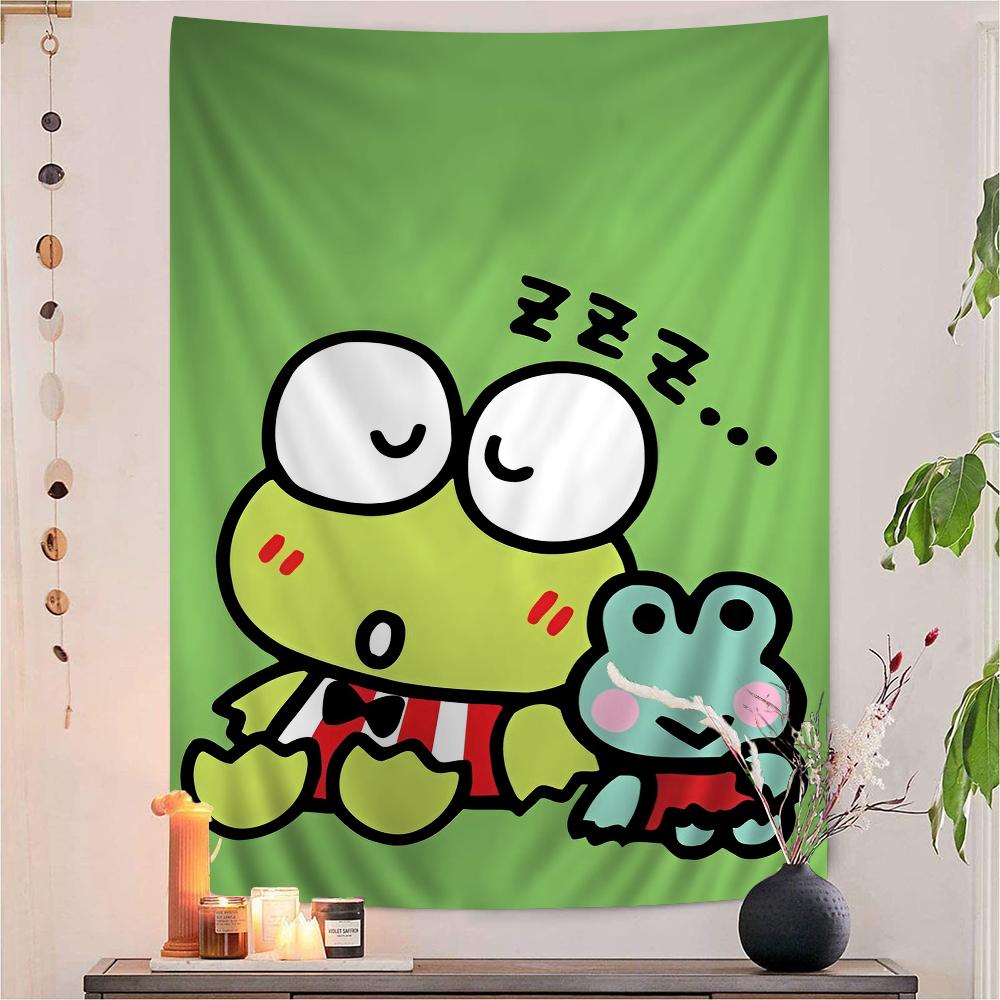 Cute Kero Kero Keroppi Cartoon Tapestry Bohemian Wall Tapestries Mandala Wall Hanging Sheets